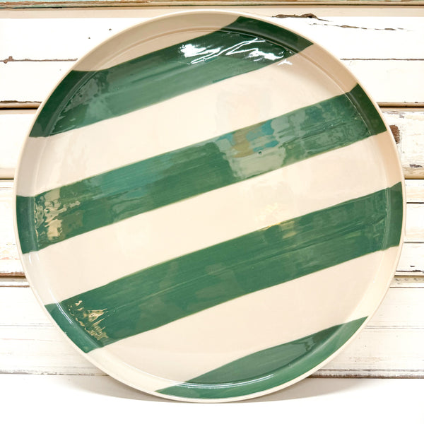 Cabana Stripe Platter Green