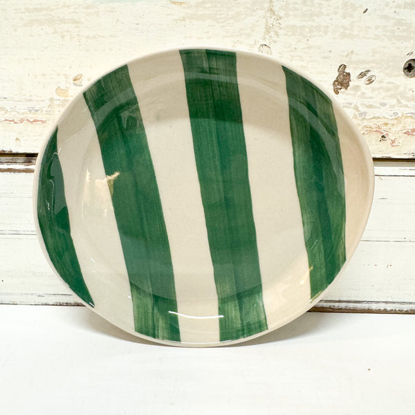 Cabana Stripe Plate Green